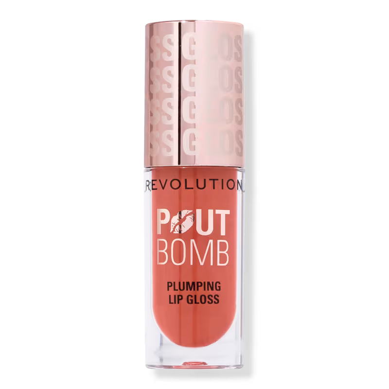 Revolution Pout Bomb Plumping Gloss - Melba Warm Peach